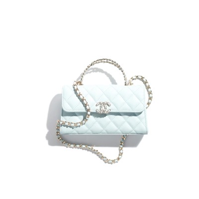 CHANEL FLAP PHONE HOLDER WITH CHAIN GRAINED SHINY AP3238 (18*10*4.5cm)